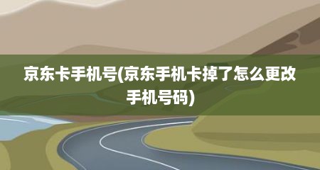 京东卡手机号(京东手机卡掉了怎么更改手机号码)