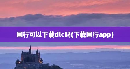 国行可以下载dlc吗(下载国行app)