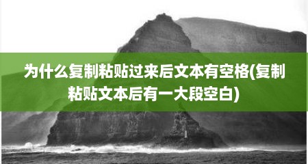 为什么复制粘贴过来后文本有空格(复制粘贴文本后有一大段空白)