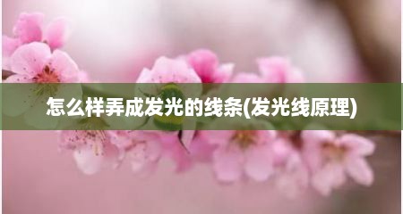 怎么样弄成发光的线条(发光线原理)