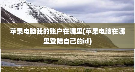 苹果电脑我的账户在哪里(苹果电脑在哪里登陆自己的id)