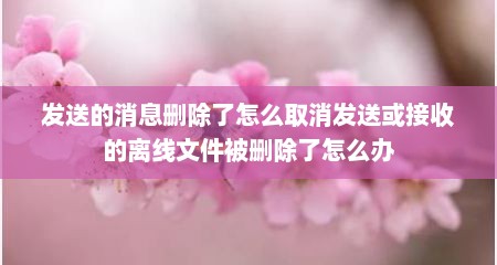 发送的消息删除了怎么取消发送或接收的离线文件被删除了怎么办