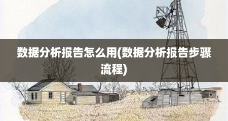 数据分析报告怎么用(数据分析报告步骤流程)