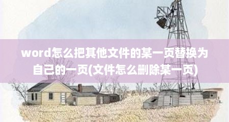 word怎么把其他文件的某一页替换为自己的一页(文件怎么删除某一页)