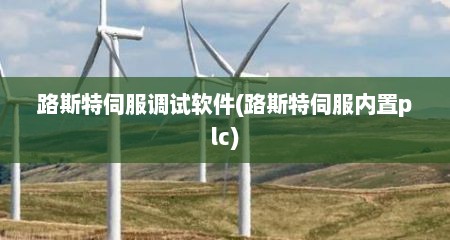 路斯特伺服调试软件(路斯特伺服内置plc)