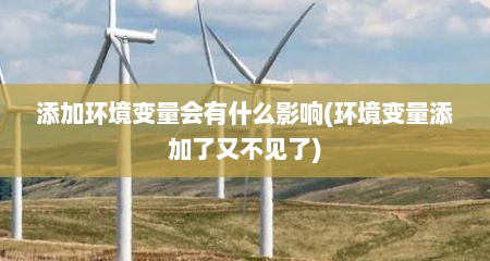 添加环境变量会有什么影响(环境变量添加了又不见了)