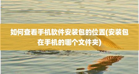 如何查看手机软件安装包的位置(安装包在手机的哪个文件夹)