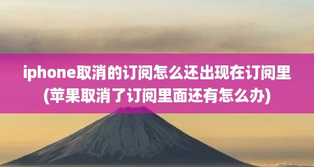 iphone取消的订阅怎么还出现在订阅里(苹果取消了订阅里面还有怎么办)