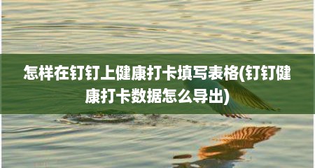 怎样在钉钉上健康打卡填写表格(钉钉健康打卡数据怎么导出)