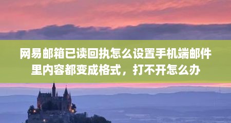 网易邮箱已读回执怎么设置手机端邮件里内容都变成格式，打不开怎么办