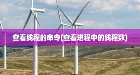 查看线程的命令(查看进程中的线程数)