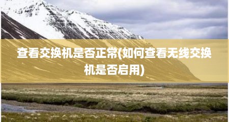查看交换机是否正常(如何查看无线交换机是否启用)