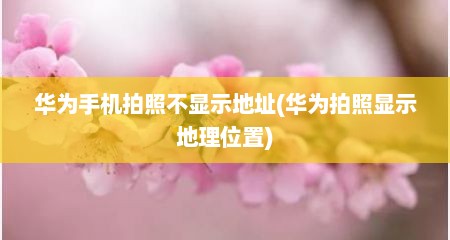 华为手机拍照不显示地址(华为拍照显示地理位置)