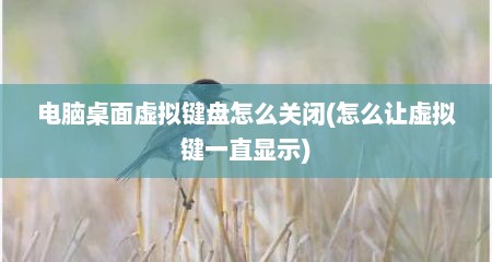 电脑桌面虚拟键盘怎么关闭(怎么让虚拟键一直显示)