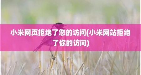 小米网页拒绝了您的访问(小米网站拒绝了你的访问)