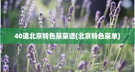 40道北京特色菜菜谱(北京特色菜单)