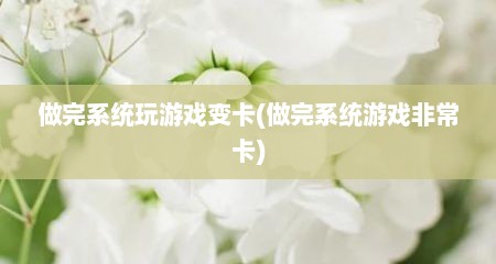 做完系统玩游戏变卡(做完系统游戏非常卡)