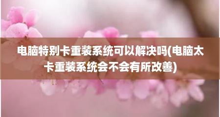 电脑特别卡重装系统可以解决吗(电脑太卡重装系统会不会有所改善)
