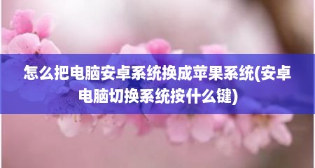 怎么把电脑安卓系统换成苹果系统(安卓电脑切换系统按什么键)