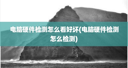 电脑硬件检测怎么看好坏(电脑硬件检测怎么检测)