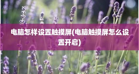 电脑怎样设置触摸屏(电脑触摸屏怎么设置开启)