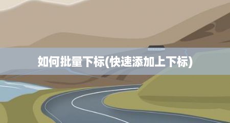 如何批量下标(快速添加上下标)