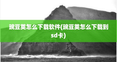 豌豆荚怎么下载软件(豌豆荚怎么下载到sd卡)