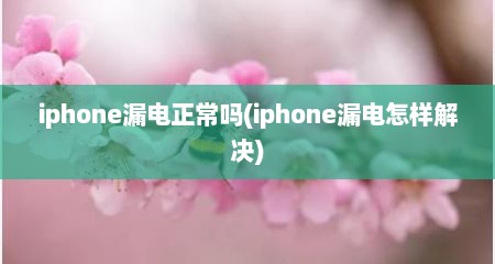 iphone漏电正常吗(iphone漏电怎样解决)
