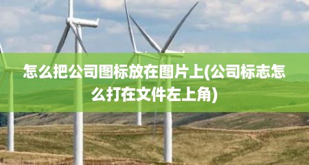 怎么把公司图标放在图片上(公司标志怎么打在文件左上角)