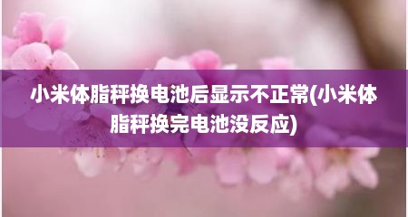 小米体脂秤换电池后显示不正常(小米体脂秤换完电池没反应)