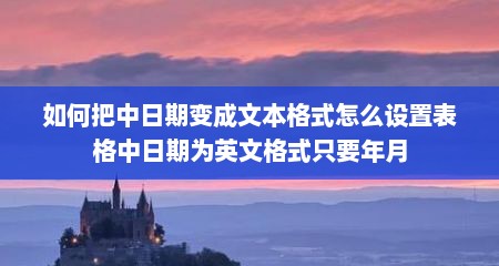 如何把中日期变成文本格式怎么设置表格中日期为英文格式只要年月