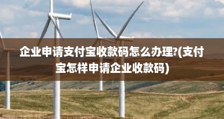 企业申请支付宝收款码怎么办理?(支付宝怎样申请企业收款码)