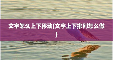 文字怎么上下移动(文字上下排列怎么做)
