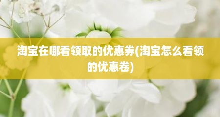 淘宝在哪看领取的优惠券(淘宝怎么看领的优惠卷)