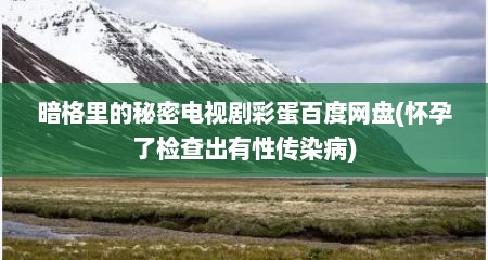 暗格里的秘密电视剧彩蛋百度网盘(怀孕了检查出有性传染病)