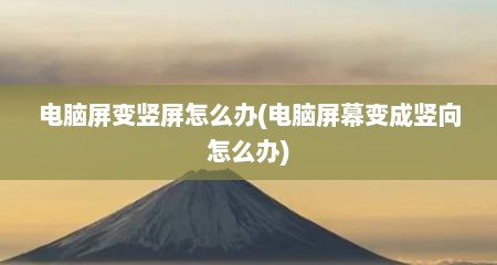 电脑屏变竖屏怎么办(电脑屏幕变成竖向怎么办)