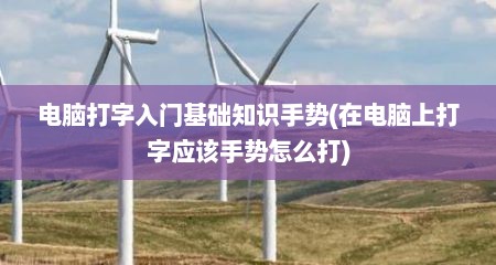 电脑打字入门基础知识手势(在电脑上打字应该手势怎么打)