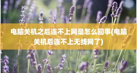 电脑关机之后连不上网是怎么回事(电脑关机后连不上无线网了)