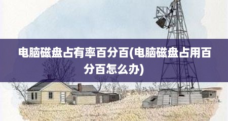 电脑磁盘占有率百分百(电脑磁盘占用百分百怎么办)