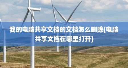 我的电脑共享文档的文档怎么删除(电脑共享文档在哪里打开)