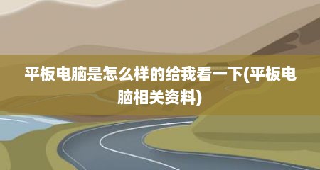平板电脑是怎么样的给我看一下(平板电脑相关资料)