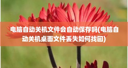 电脑自动关机文件会自动保存吗(电脑自动关机桌面文件丢失如何找回)