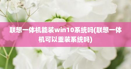 联想一体机能装win10系统吗(联想一体机可以重装系统吗)