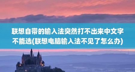 联想自带的输入法突然打不出来中文字不能选(联想电脑输入法不见了怎么办)