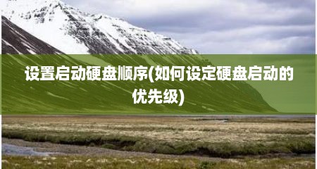 设置启动硬盘顺序(如何设定硬盘启动的优先级)