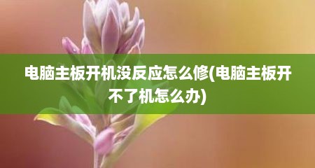 电脑主板开机没反应怎么修(电脑主板开不了机怎么办)