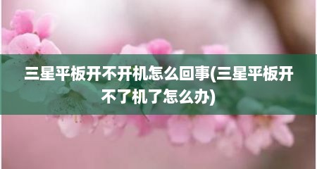 三星平板开不开机怎么回事(三星平板开不了机了怎么办)