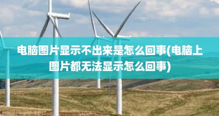电脑图片显示不出来是怎么回事(电脑上图片都无法显示怎么回事)