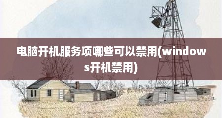 电脑开机服务项哪些可以禁用(windows开机禁用)