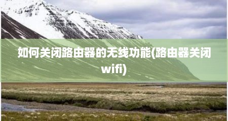 如何关闭路由器的无线功能(路由器关闭wifi)